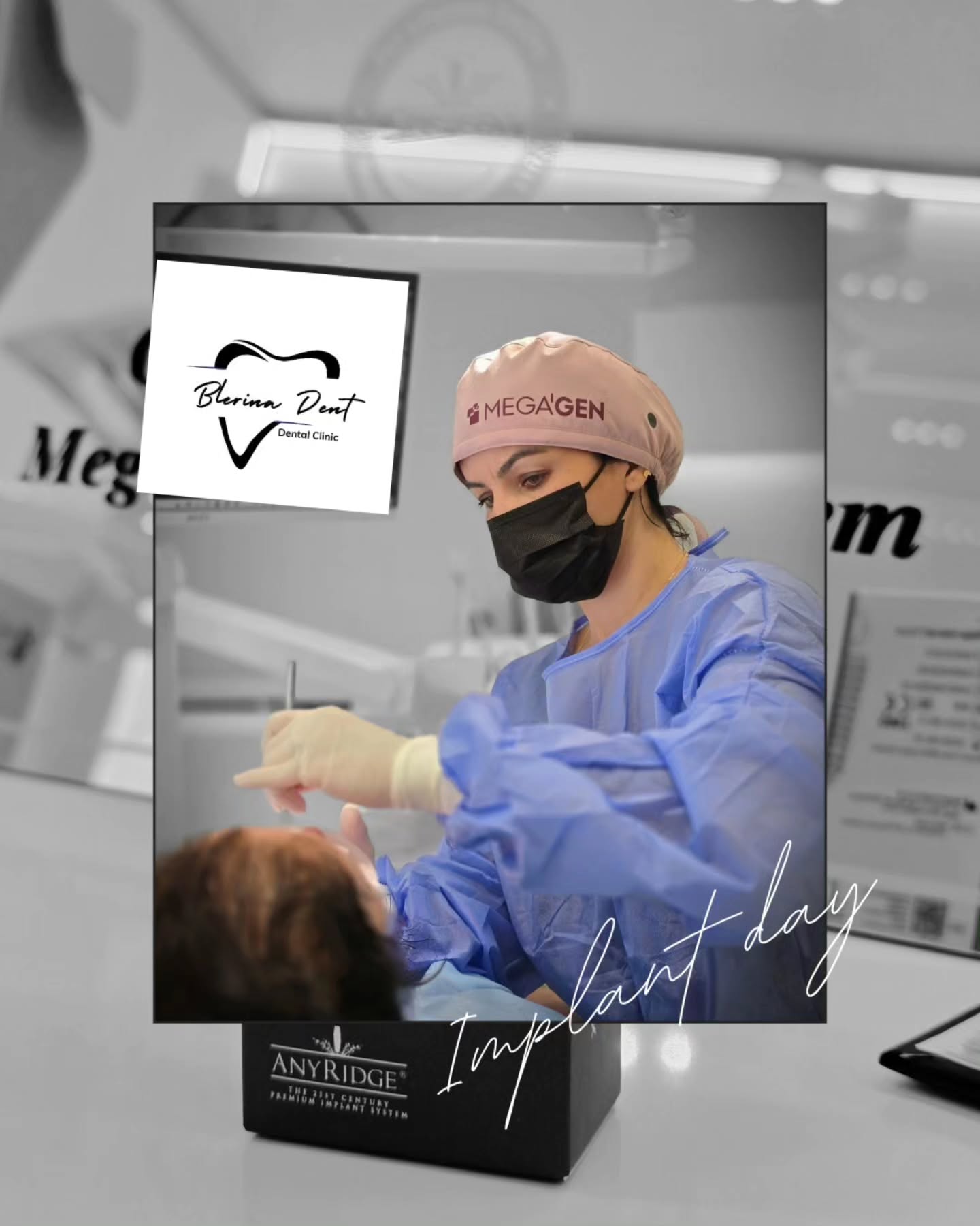Dental professional in a sterile environment with 'Belenka Dent' logo.